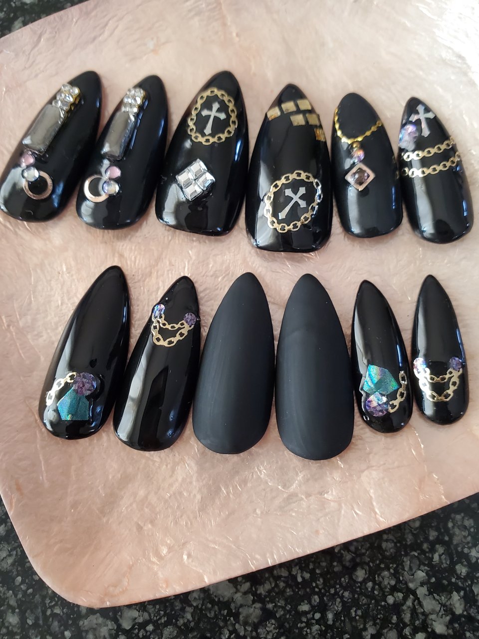 冬 オールシーズン ハロウィン ハンド ロング はらのネイルデザイン No ネイルブック