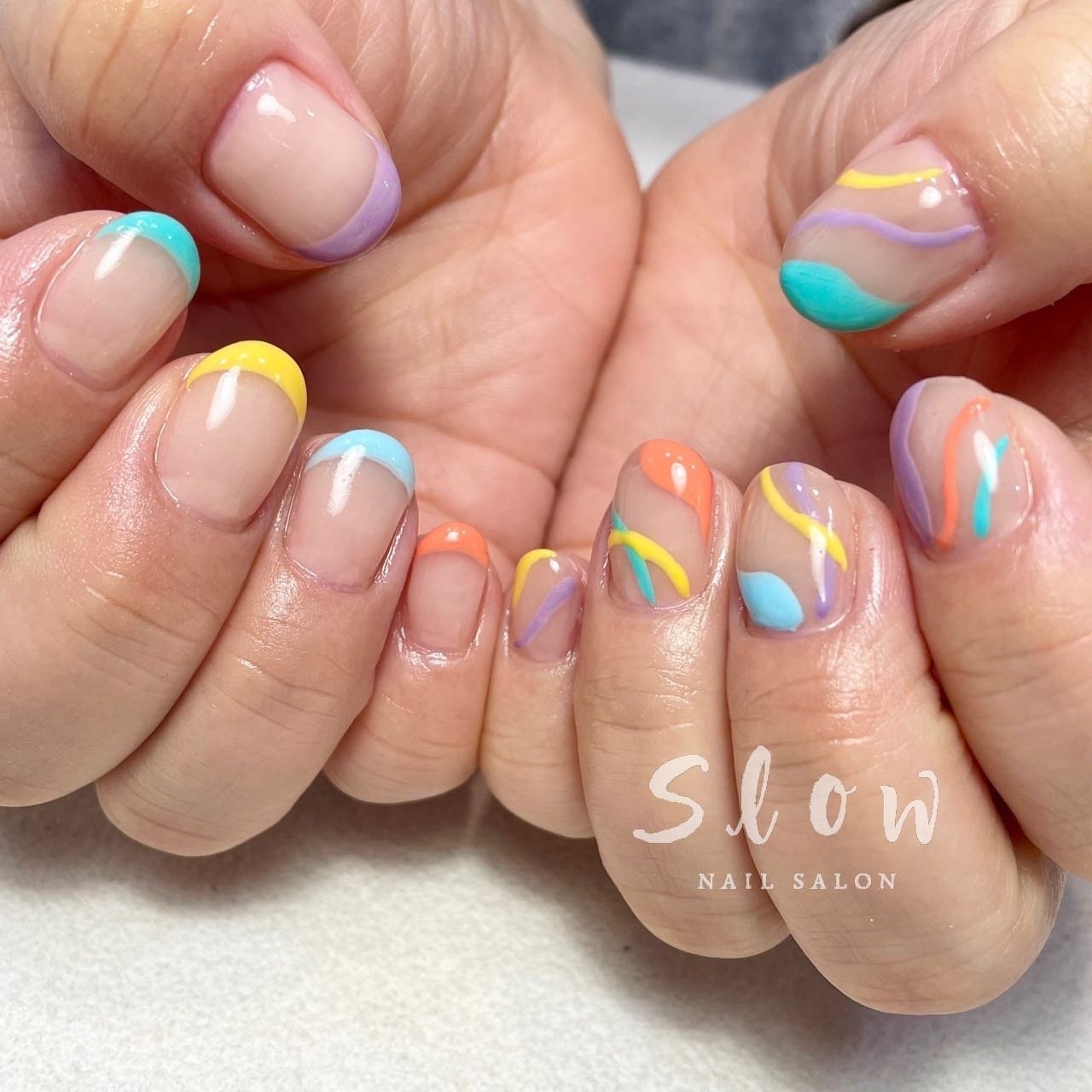 春 夏 旅行 デート ハンド Nail Salon Slowのネイルデザイン No ネイルブック