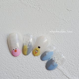 キャラクター 水色 ネイルチップのネイルデザイン ネイルブック