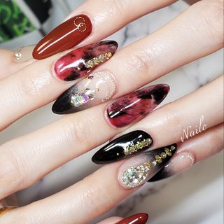 冬 べっ甲のネイルデザイン ネイルブック