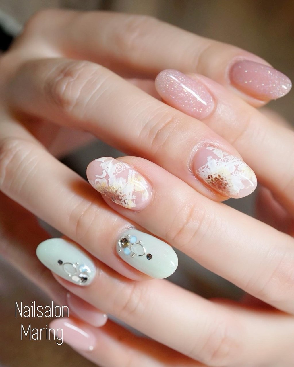 春 オフィス ハンド ワンカラー フラワー Nailsalon Maring マリング のネイルデザイン No ネイルブック
