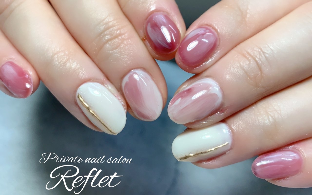 春 冬 オールシーズン ハンド タイダイ Reflet Nail ルフレ のネイルデザイン No ネイルブック