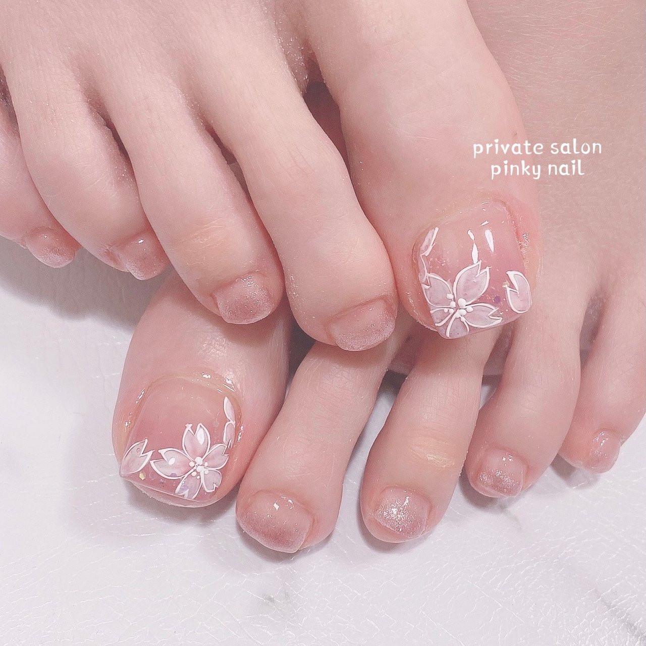 春 フット フラワー ピンク ペディキュア Pinky Nail ピンキーネイル のネイルデザイン No ネイルブック