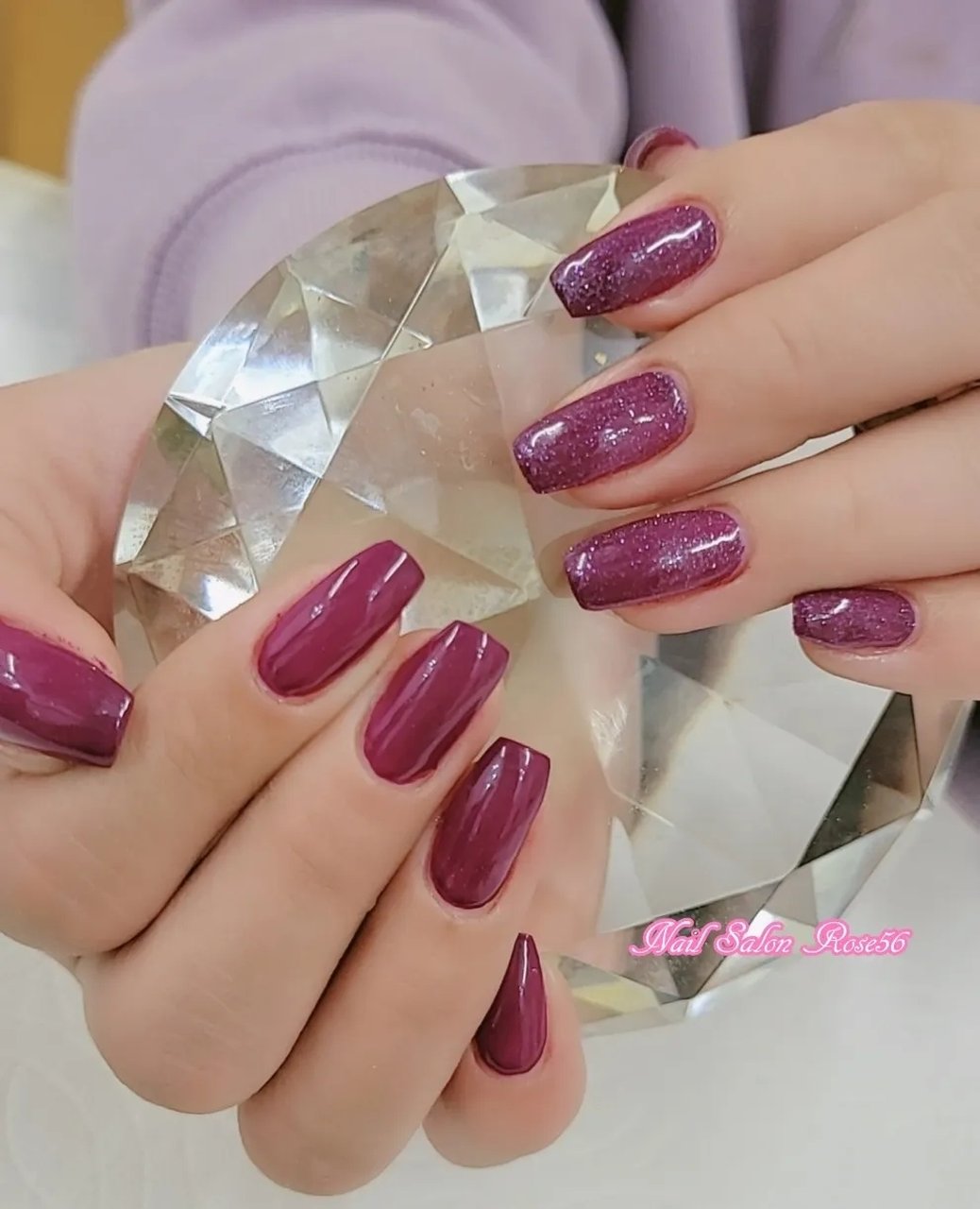 オールシーズン ハンド ワンカラー ミディアム パープル Nail Salon Rose 56のネイルデザイン No ネイルブック