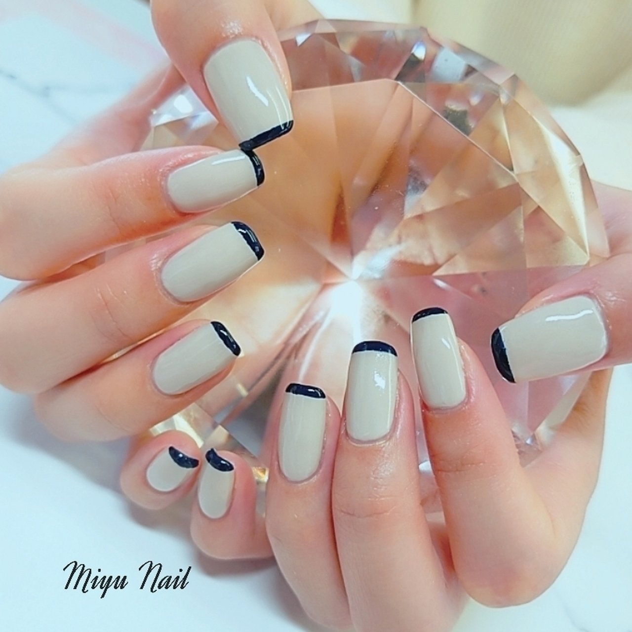オールシーズン ハンド フレンチ 変形フレンチ ワンカラー Miyu Nailのネイルデザイン No ネイルブック