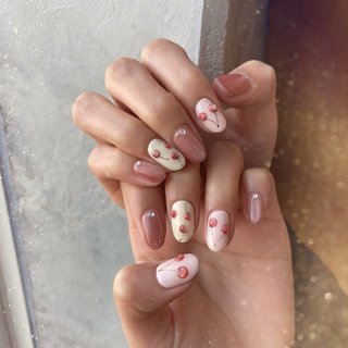 アニマル柄 ニュアンス ミラー ボルドー ブラウン Aya Nail Fluffyのネイルデザイン No ネイルブック