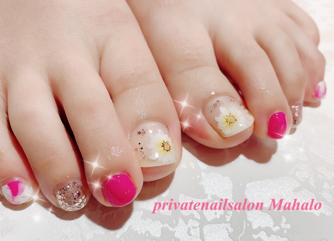 春 オールシーズン リゾート デート フット Mahalo Privatenailsalonのネイルデザイン No ネイルブック