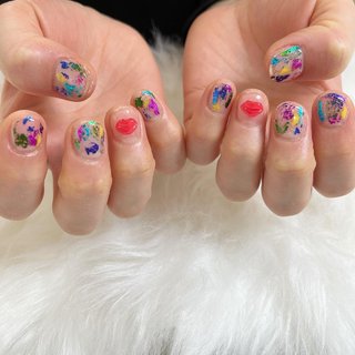 ホイル クリア 派手ネイルのネイルデザイン ネイルブック