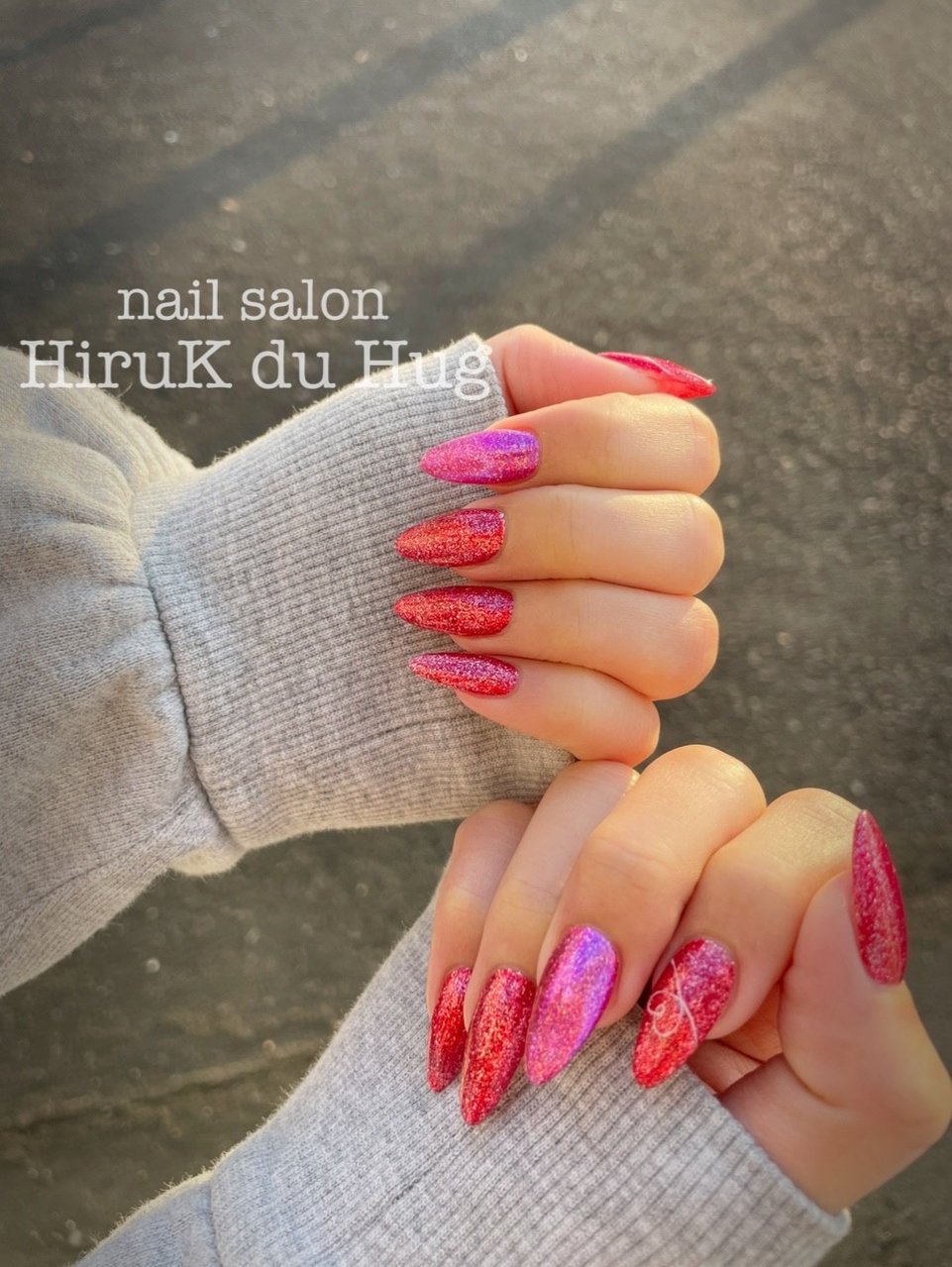 ハンド ピンク レッド お客様 Nailsalon Hiruk Du Hugのネイルデザイン No ネイルブック