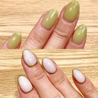 黄緑のネイルデザイン ネイルブック