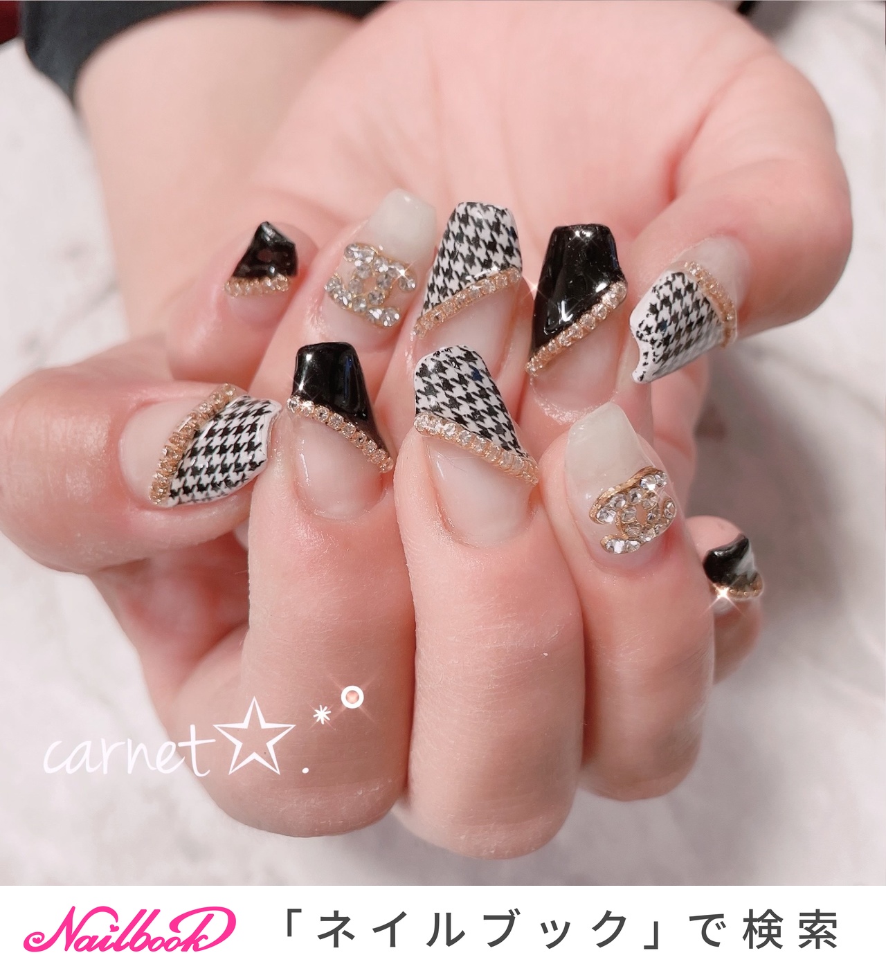 千鳥柄ネイル ネイルチップ 付け爪 Www Given Dk