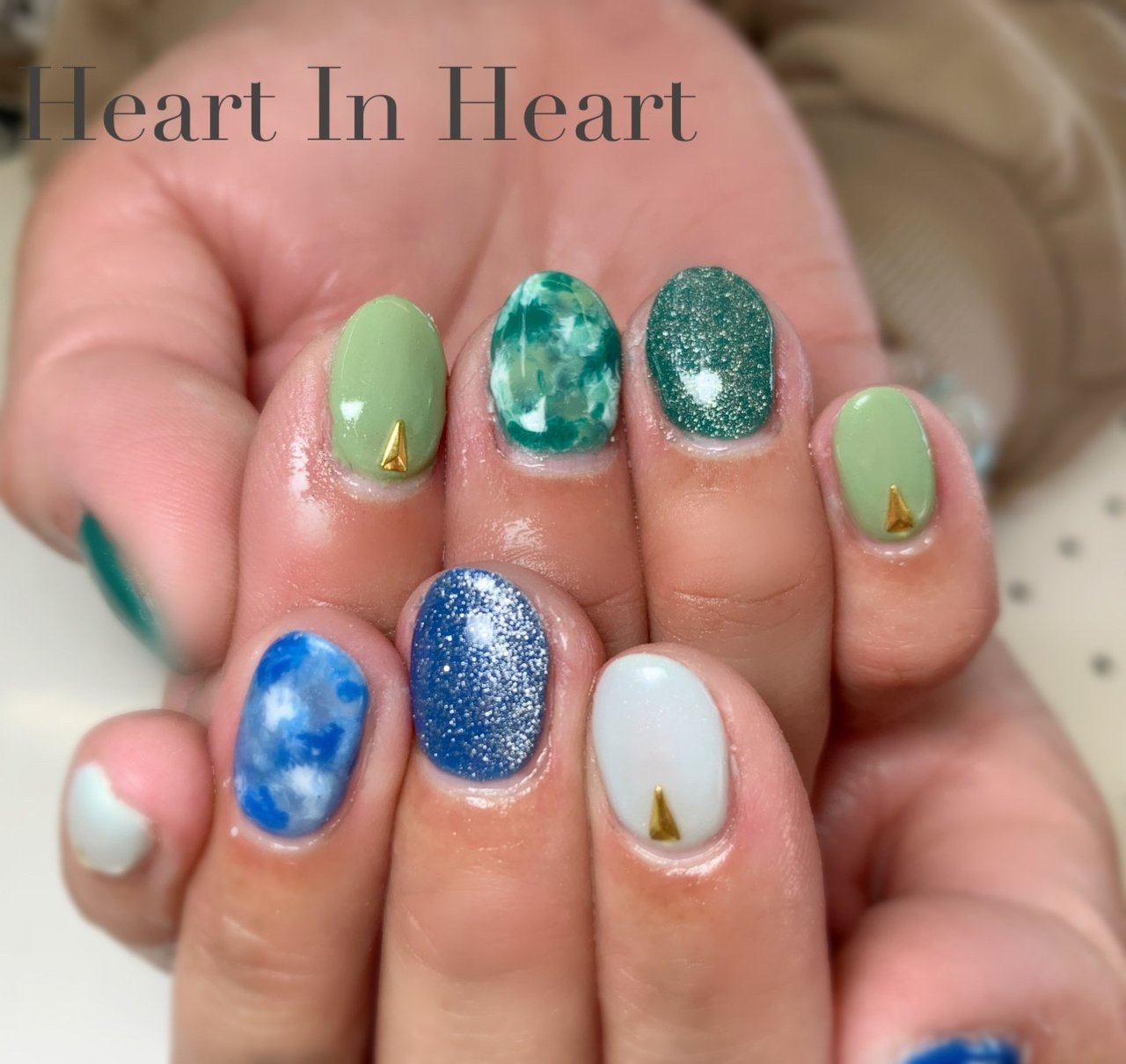 オールシーズン ハンド タイダイ 大理石 マグネット Heart In Heartのネイルデザイン No ネイルブック