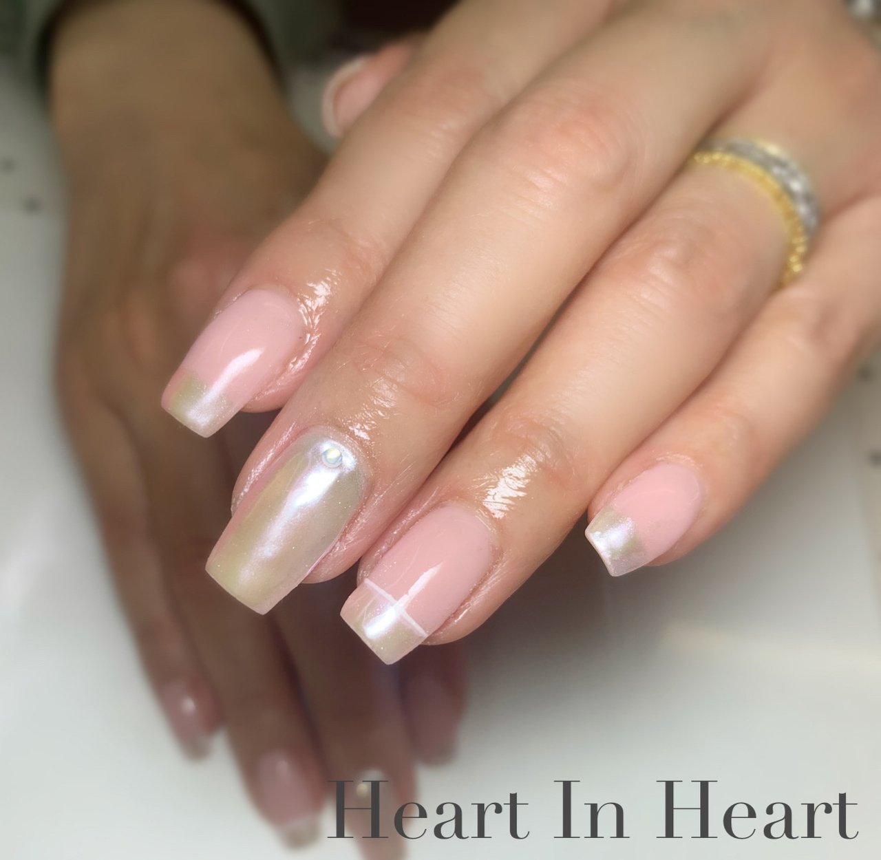 オールシーズン オフィス ハンド シンプル 変形フレンチ Heart In Heartのネイルデザイン No ネイルブック