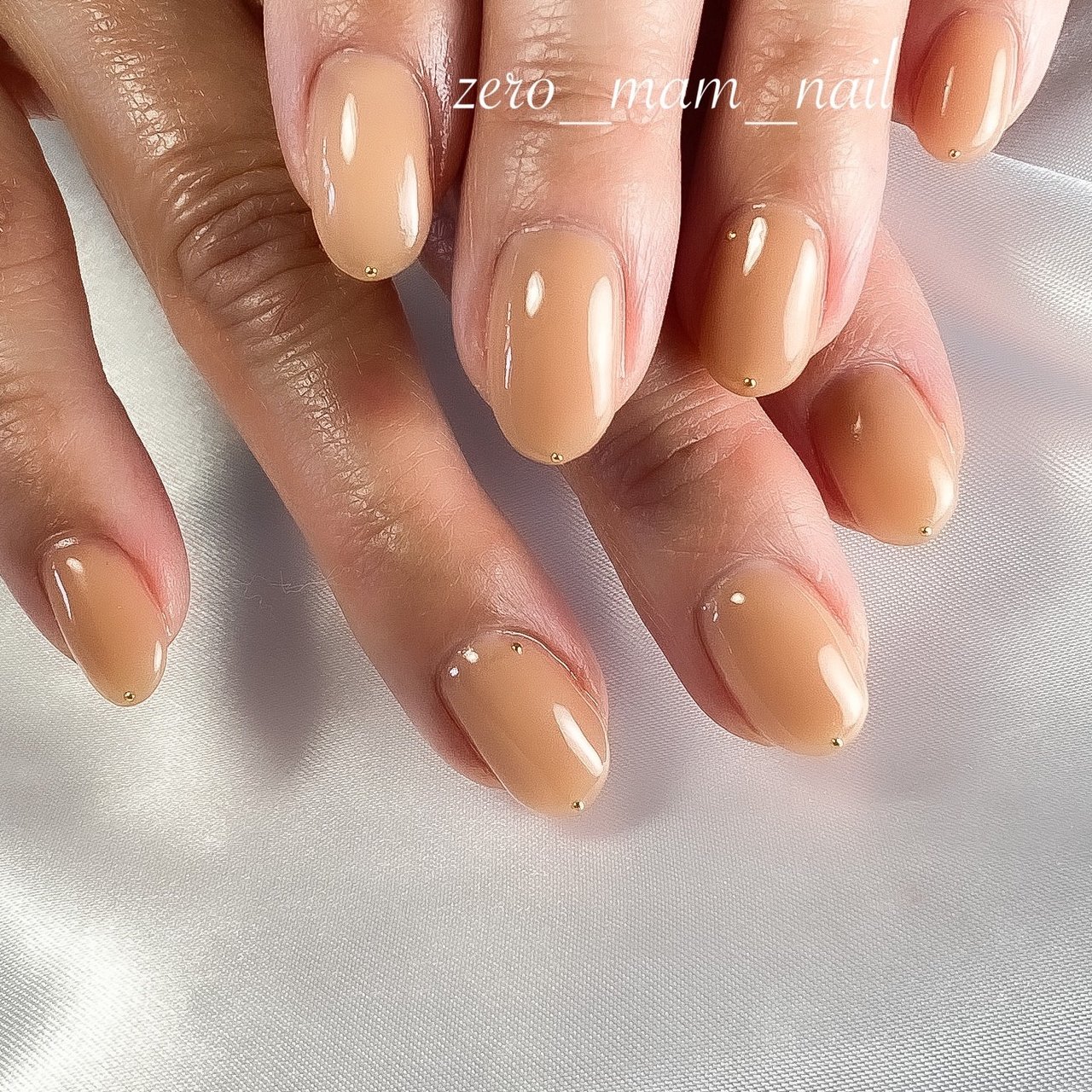 オールシーズン ハンド シンプル ショート ベージュ Zero Mam Nailのネイルデザイン No ネイルブック