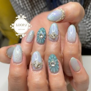 夏 水色のネイルデザイン ネイルブック