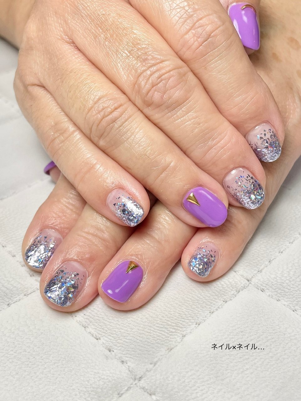 グラデーション ホログラム ブルー パープル Yukinaのネイルデザイン No ネイルブック