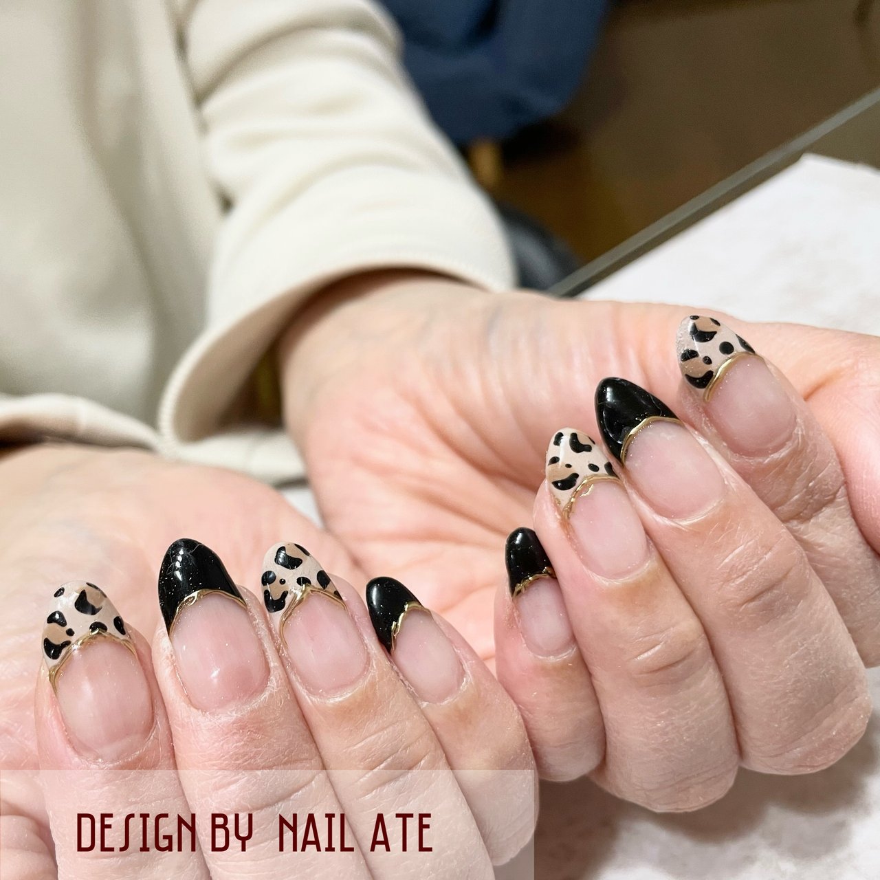 オールシーズン/フレンチ/アニマル柄/ミラー/ベージュ - ateの