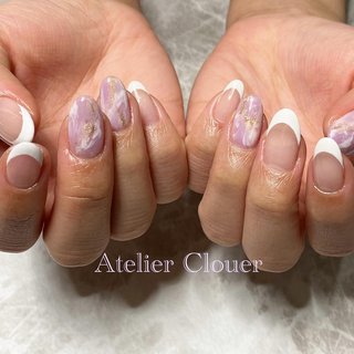 ピンク 白フレンチのネイルデザイン ネイルブック