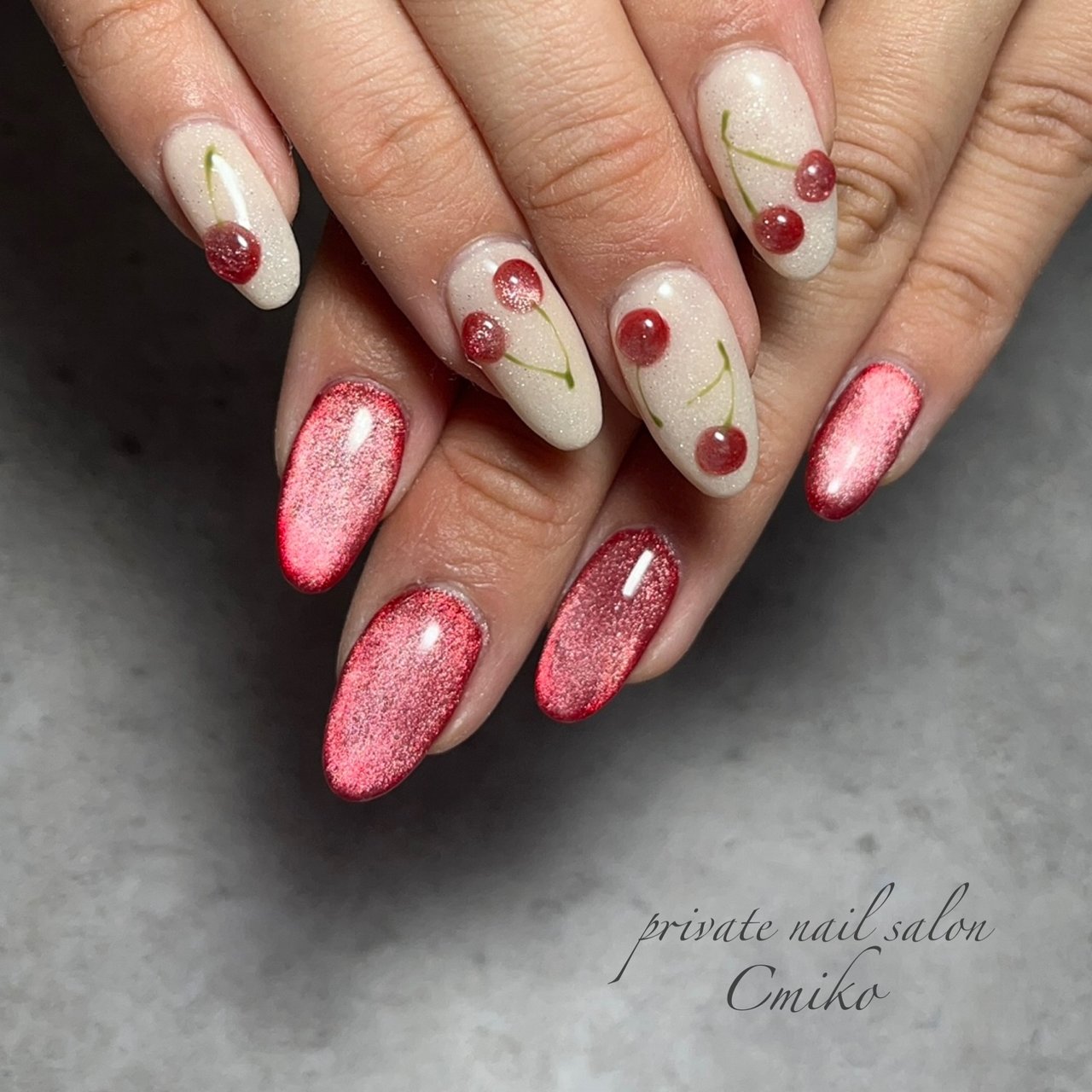 ネイルチップ オーダー さくらんぼ フラッシュ マグネット フルーツ ハートホロ ネイルチップ オーダー さくらんぼ フラッシュ マグネット