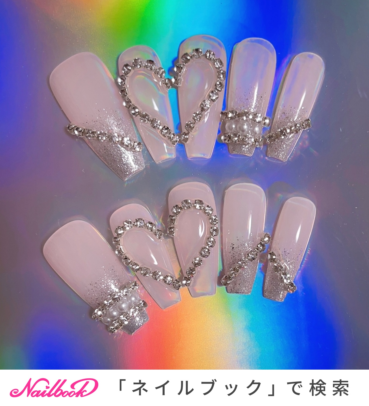 オーダーネイルチップNo.36 マグネット ハート可愛いデザイン オーダーネイルチップNo.36 マグネット ハート可愛いデザイン