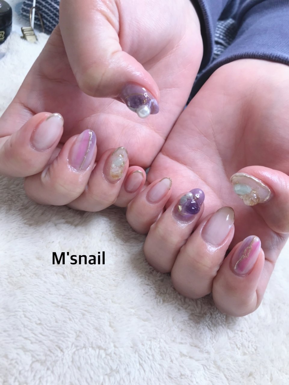 春 オールシーズン 旅行 ハンド ビジュー M S Nailのネイルデザイン No ネイルブック