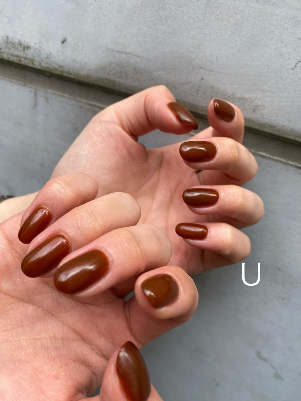 オールシーズン ハンド ワンカラー ミディアム ブラウン U のネイルデザイン No ネイルブック