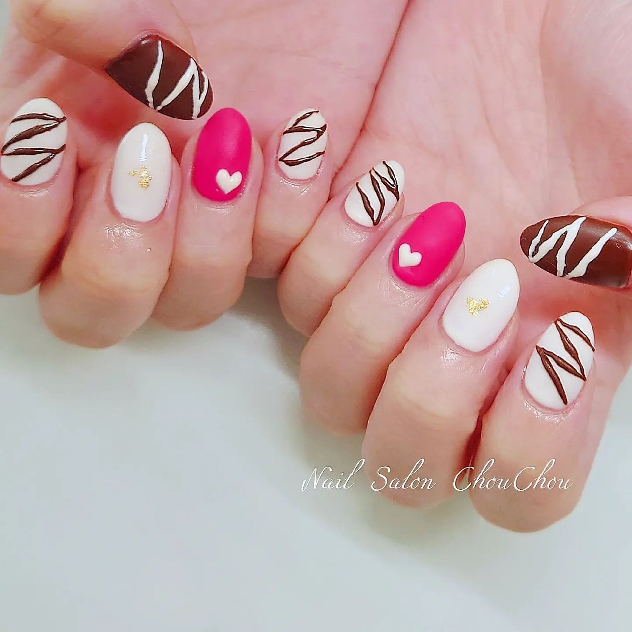 バレンタイン デート 女子会 ハンド ワンカラー Yukiのネイルデザイン No ネイルブック