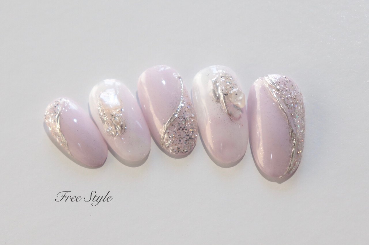 春 入学式 ブライダル パーティー ハンド Free Styleのネイルデザイン No ネイルブック