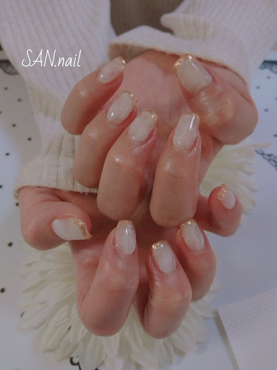 春 夏 シンプル フレンチ マーブル Sannail0626のネイルデザイン No ネイルブック