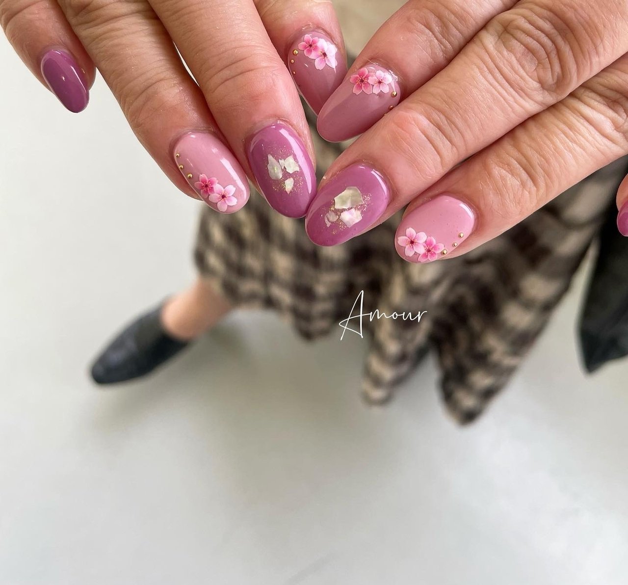 春 ピンク パープル Amour Nailのネイルデザイン No ネイルブック