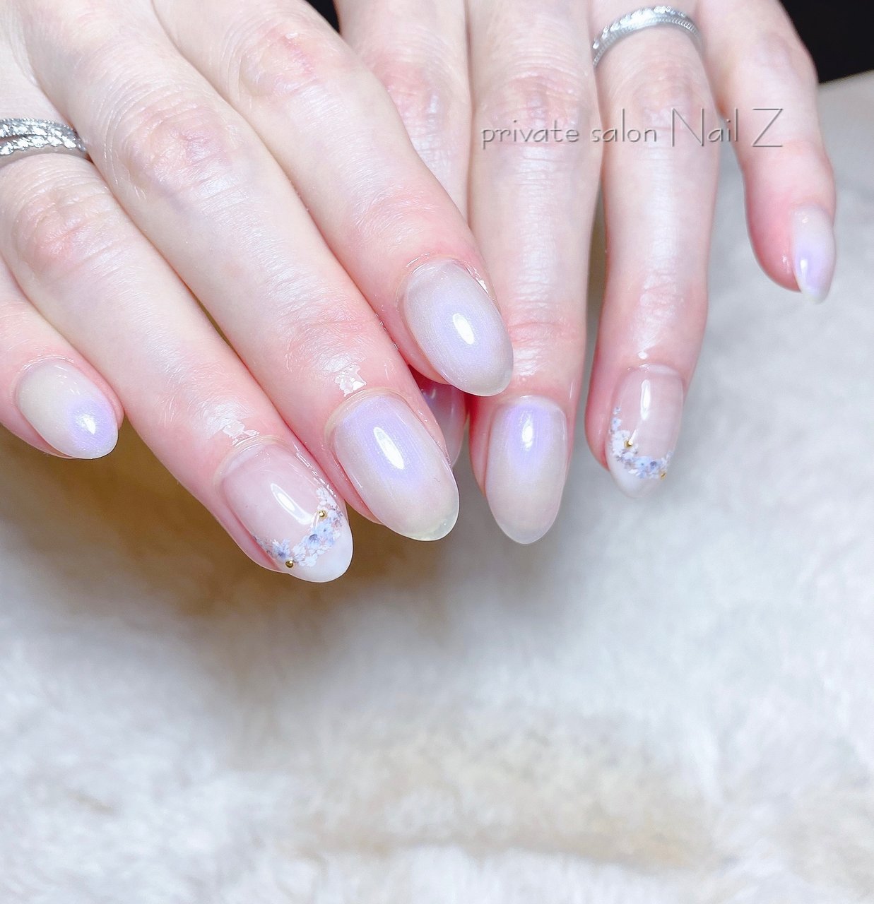 ハンド フレンチ フラワー ミディアム ジェルネイル Nail Z ネイルジー のネイルデザイン No ネイルブック