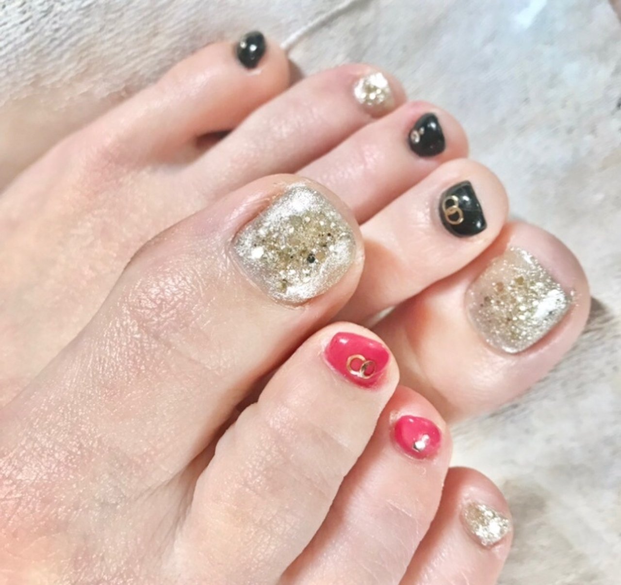 オールシーズン スポーツ デート 女子会 フット Pinkey Nailsのネイルデザイン No ネイルブック