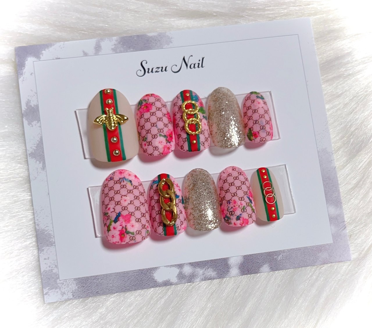 ハンド チェーン ブランド柄 マット ベージュ Suzu6のネイルデザイン No ネイルブック