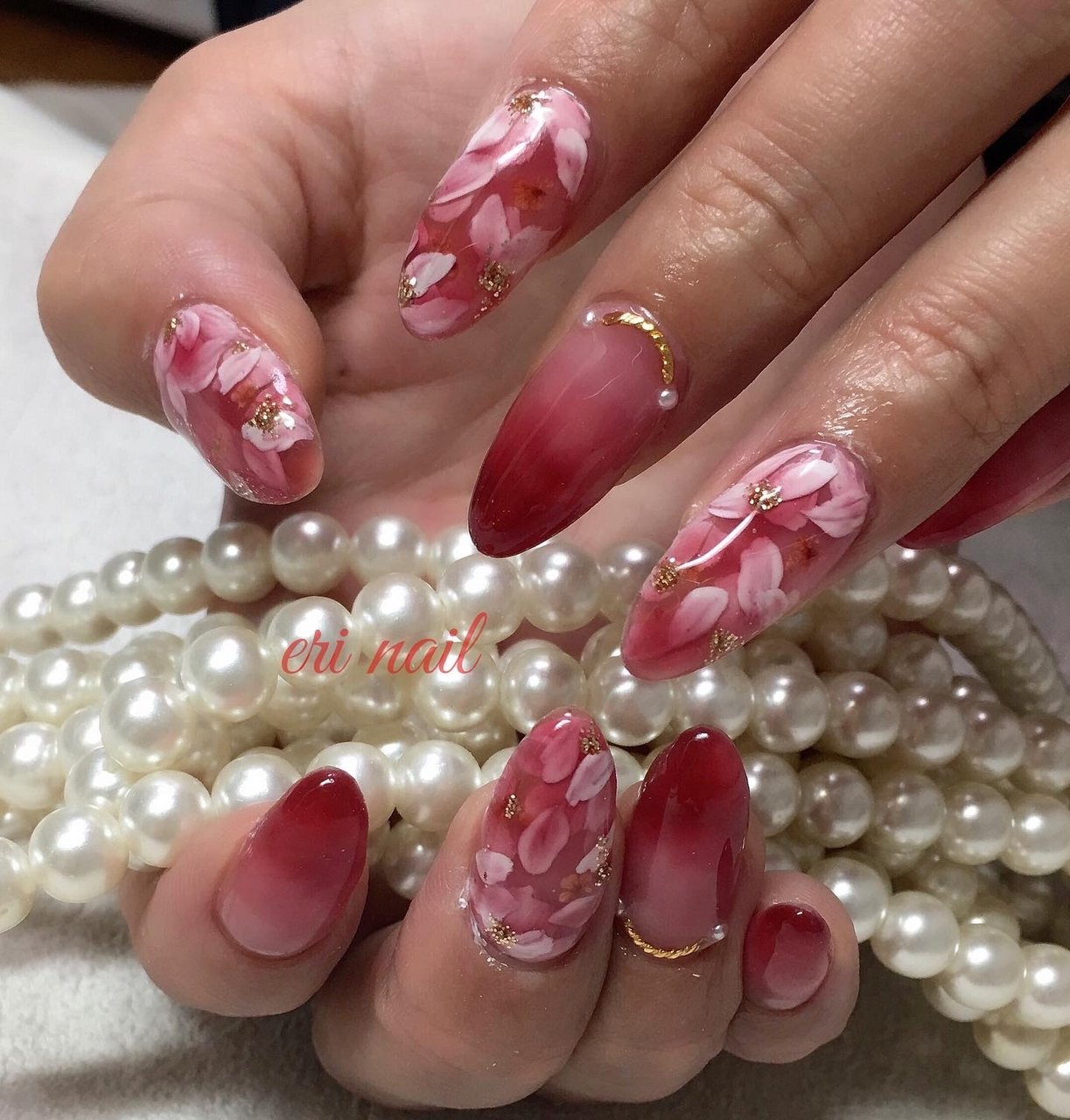 春 夏 ハンド グラデーション フラワー 名古屋市天白区 自宅ネイルサロン Eri Nailのネイルデザイン No ネイルブック
