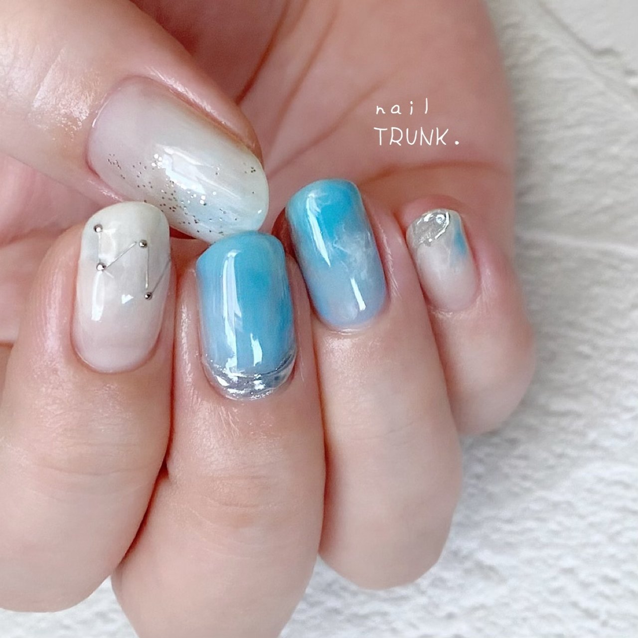 春 夏 ハンド 星 マーブル Nail Trunkのネイルデザイン No ネイルブック