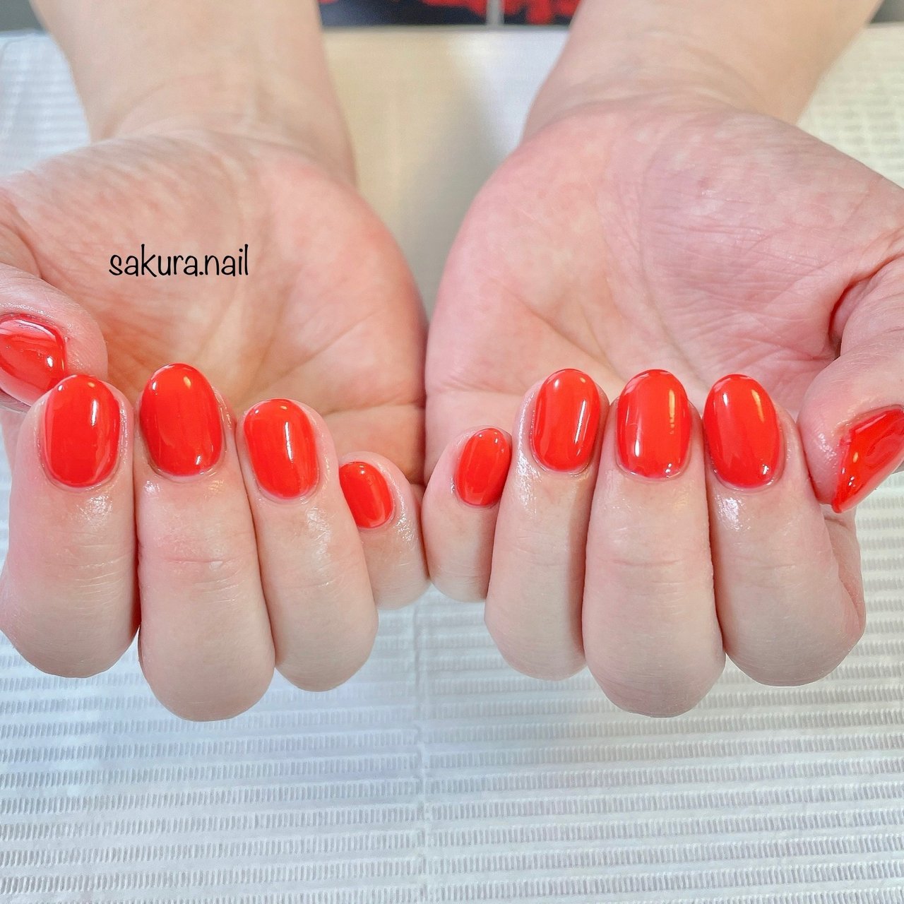ハンド ワンカラー オレンジ Sakura Nailのネイルデザイン No ネイルブック