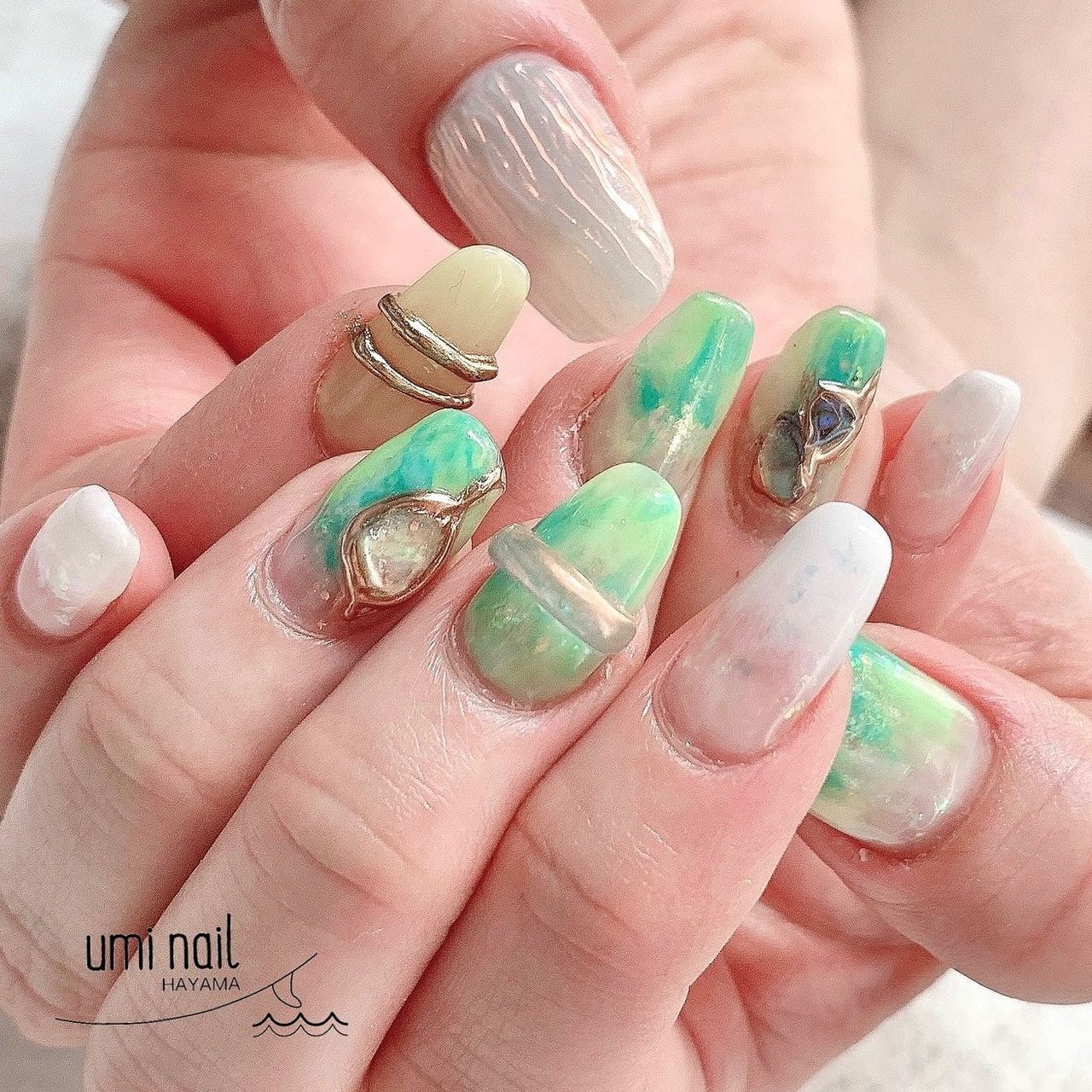 春/夏/ハンド/タイダイ/ニュアンス - uminail HAYAMAのネイルデザイン  