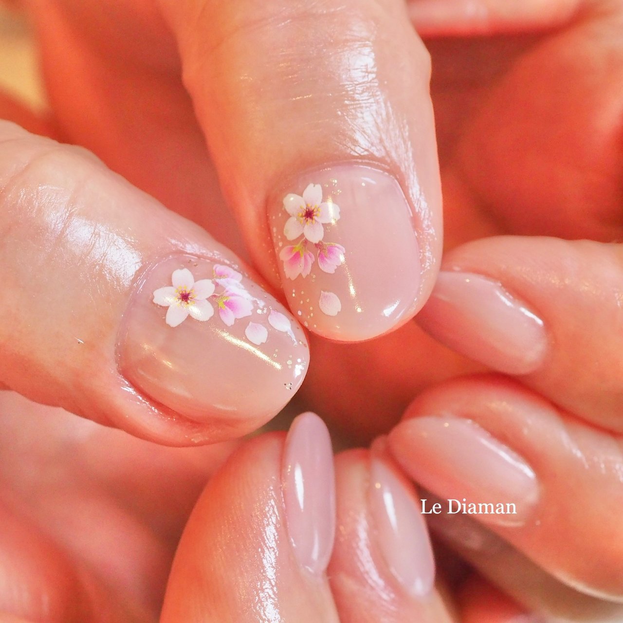 春 ハンド シンプル グラデーション フラワー Le Diamanのネイルデザイン No ネイルブック