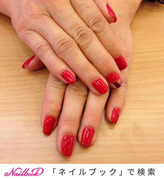 ハンド ピーコック レッド ジェル お客様 Uk1rin2のネイルデザイン No ネイルブック
