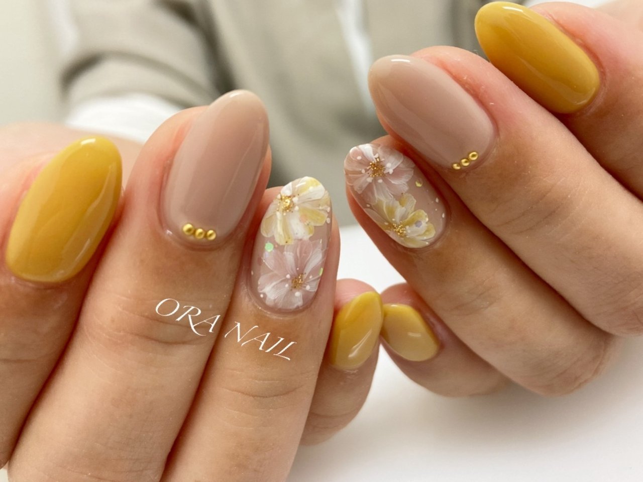 春 オールシーズン ハンド ワンカラー フラワー Ora Nailのネイルデザイン No ネイルブック