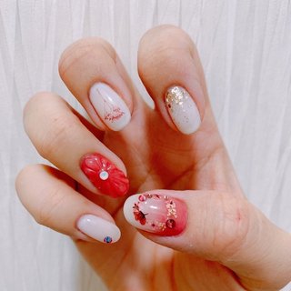 人気順 押し花 ドライフラワー セリアジェルのネイルデザイン ネイルブック