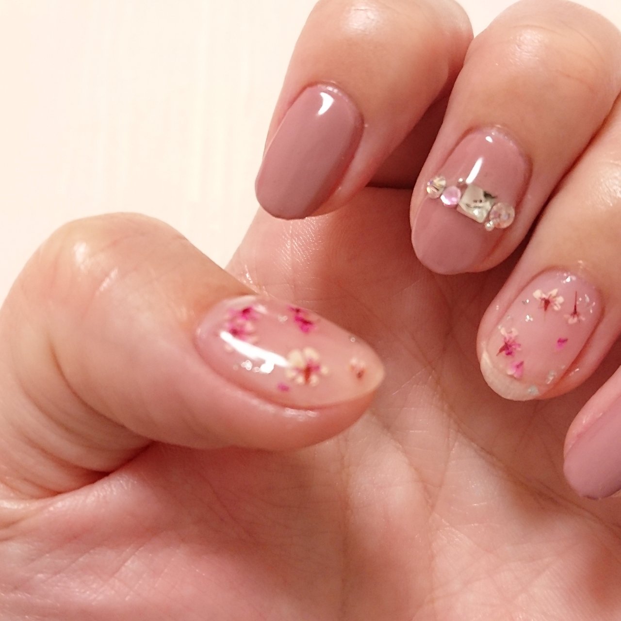 春 ハンド フラワー ミディアム ピンク うさぎのネイルデザイン No ネイルブック