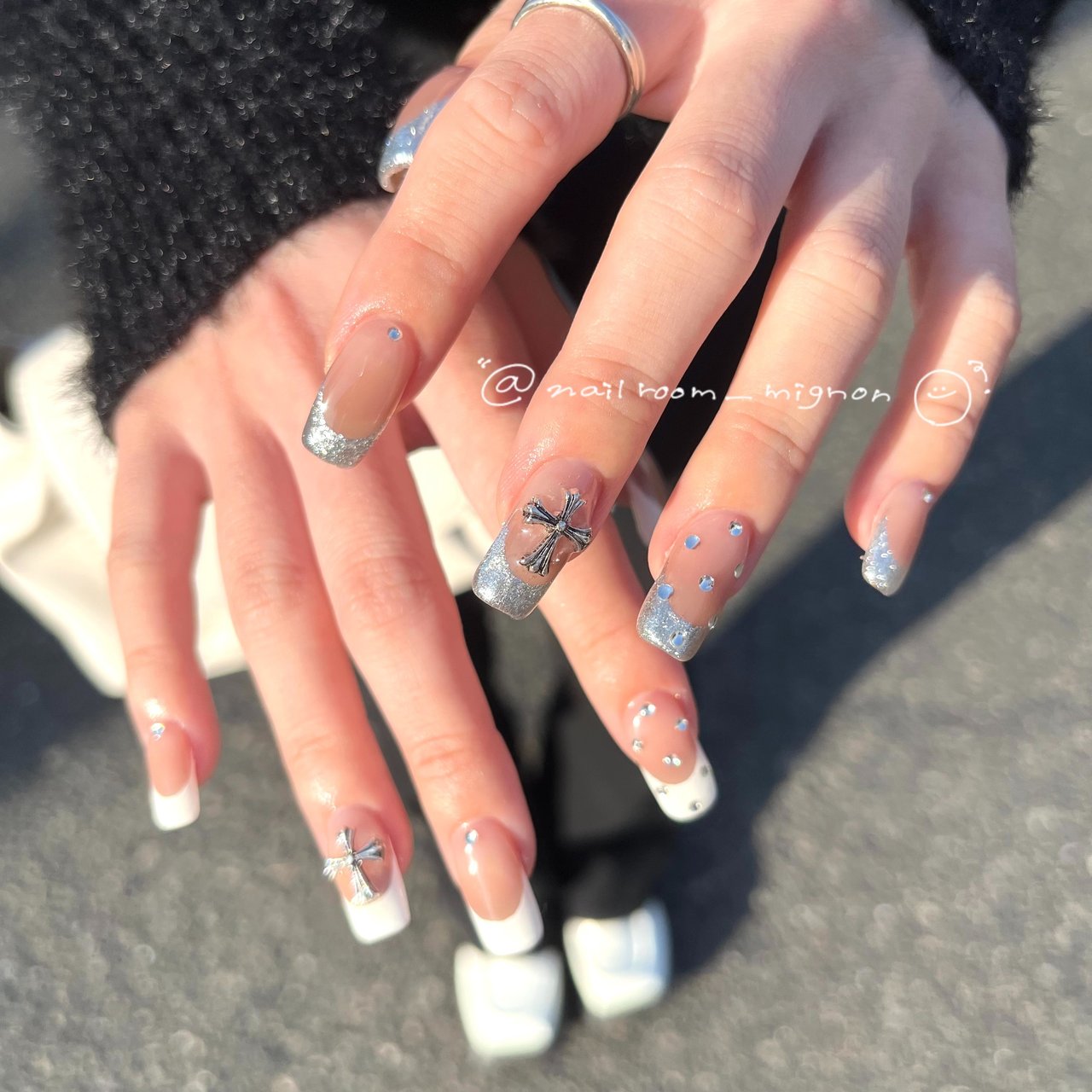 オールシーズン ハンド フレンチ ロング ホワイト Uchioのネイルデザイン No ネイルブック