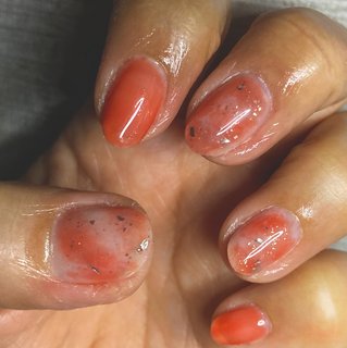 22年 新着順 オレンジ セリアジェルネイルのネイルデザイン ネイルブック