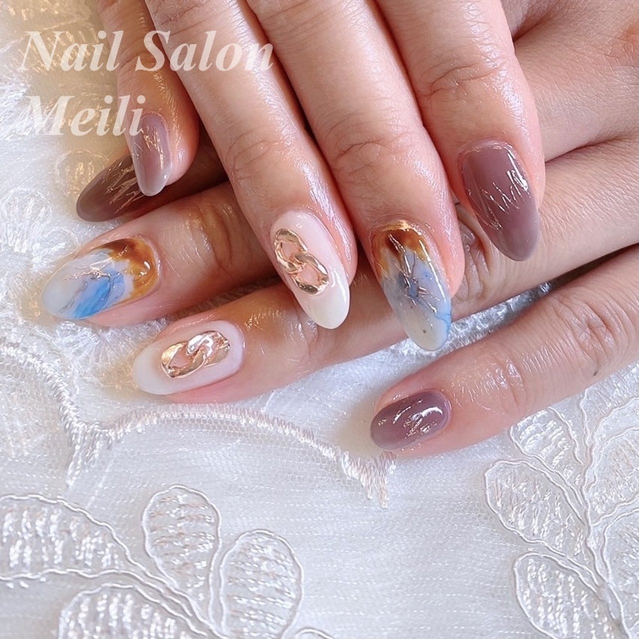 オールシーズン ハンド シンプル ミディアム スモーキー Nail Salon Meili 埼玉日進のネイルデザイン No ネイル ブック