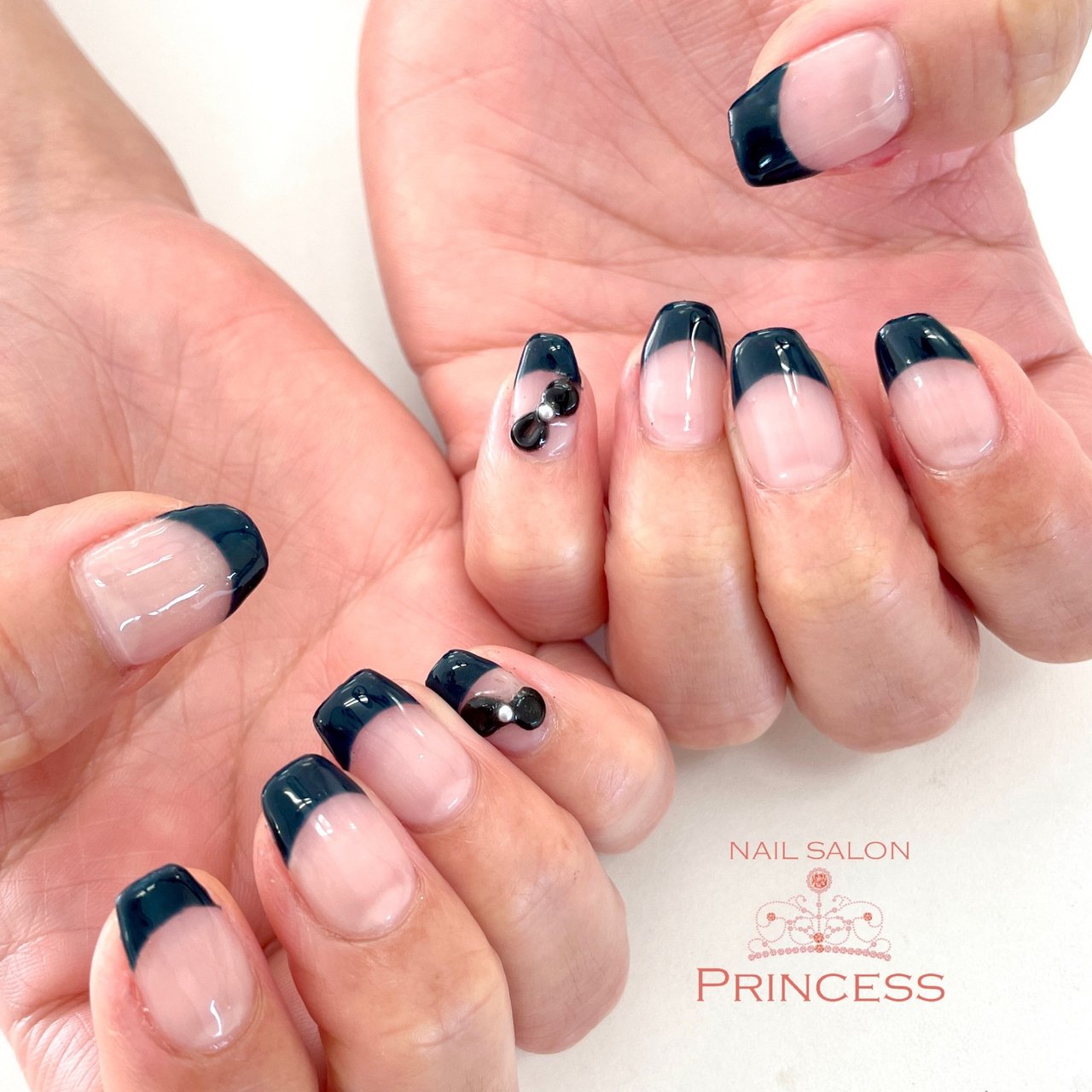 ハンド フレンチ 3d リボン クリア Nailsalon Princessのネイルデザイン No ネイルブック