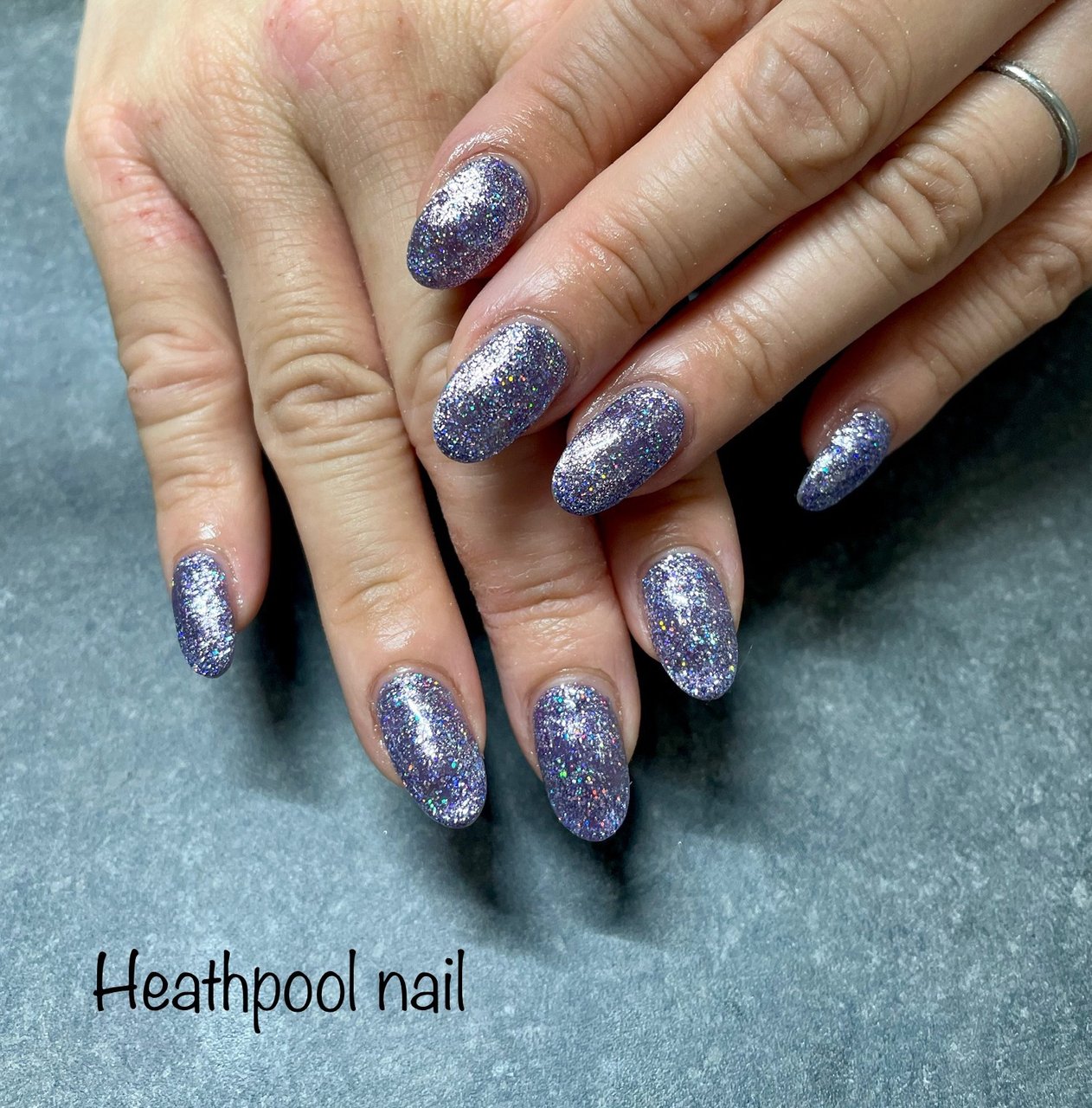 ハンド ラメ ワンカラー パープル ジェルネイル Heathpoolnailのネイルデザイン No ネイルブック