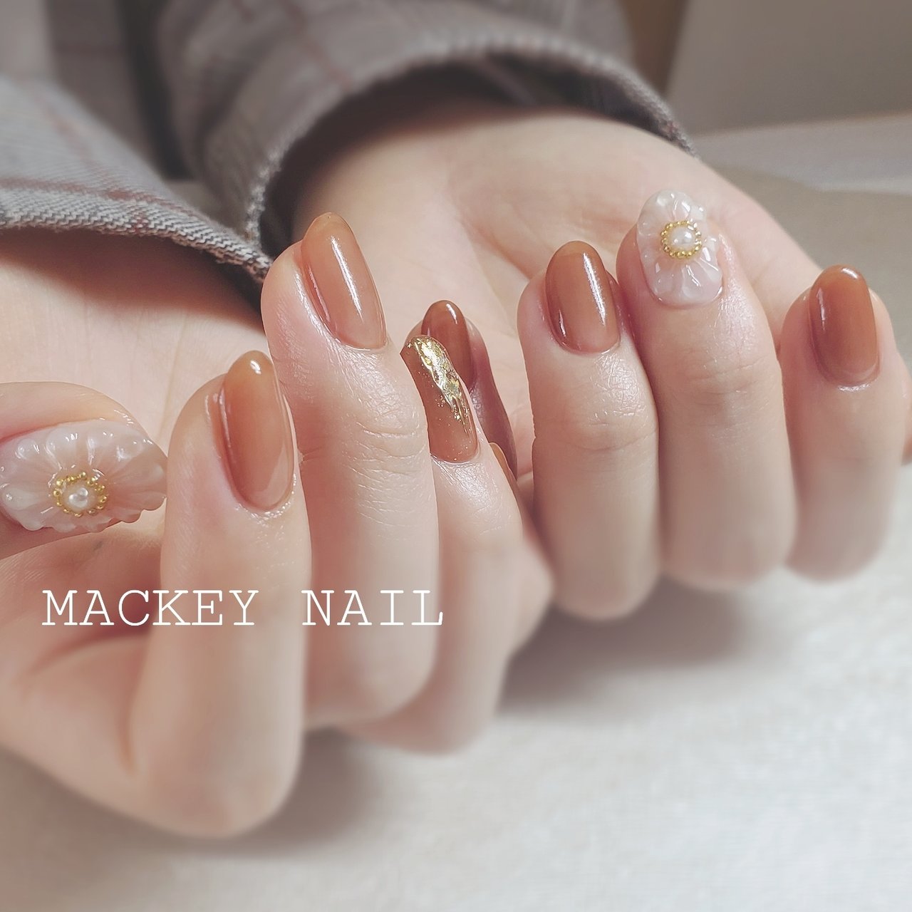 春 ハンド フラワー ニュアンス ミディアム Mackey Nailのネイルデザイン No ネイルブック