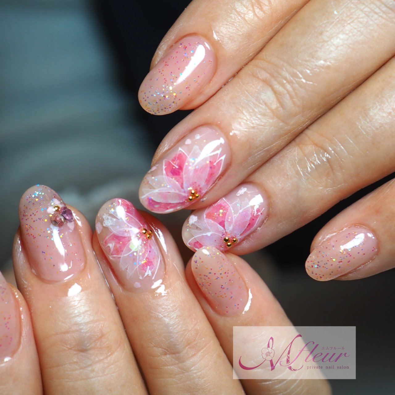 春 ハンド ジェルネイル ネイルサロン スクール エムフルールのネイルデザイン No ネイルブック