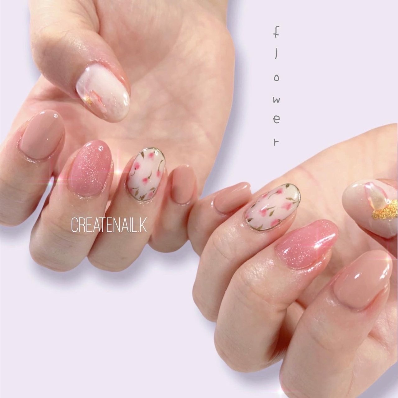 春 ハンド ワンカラー フラワー マグネット Kana Createnail K のネイルデザイン No ネイルブック